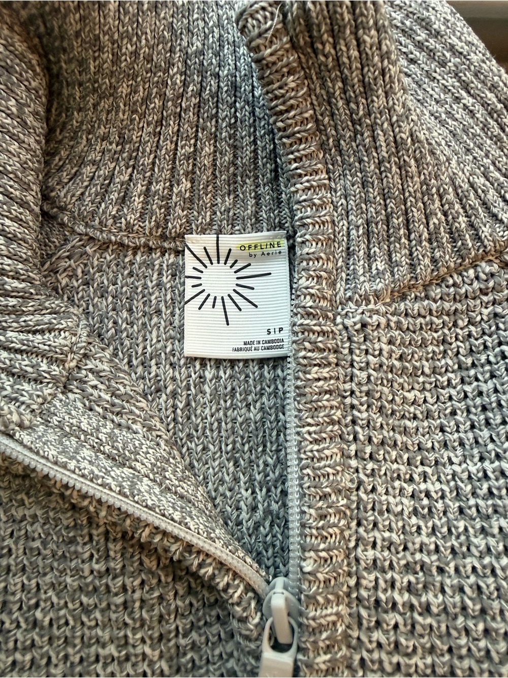 OFFLINE By Aerie Cool Down Quarter Zip Waffle Sweater - Picture 2 of 2